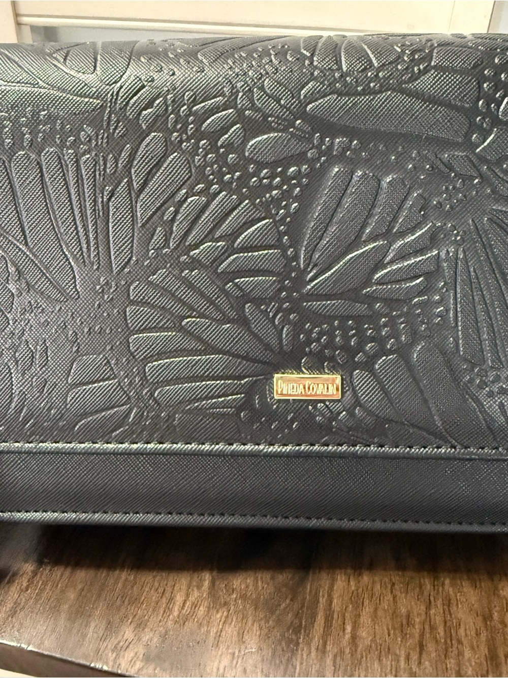 Black Embossed Leather crossbody Women’s Bag- Mexico brand purse